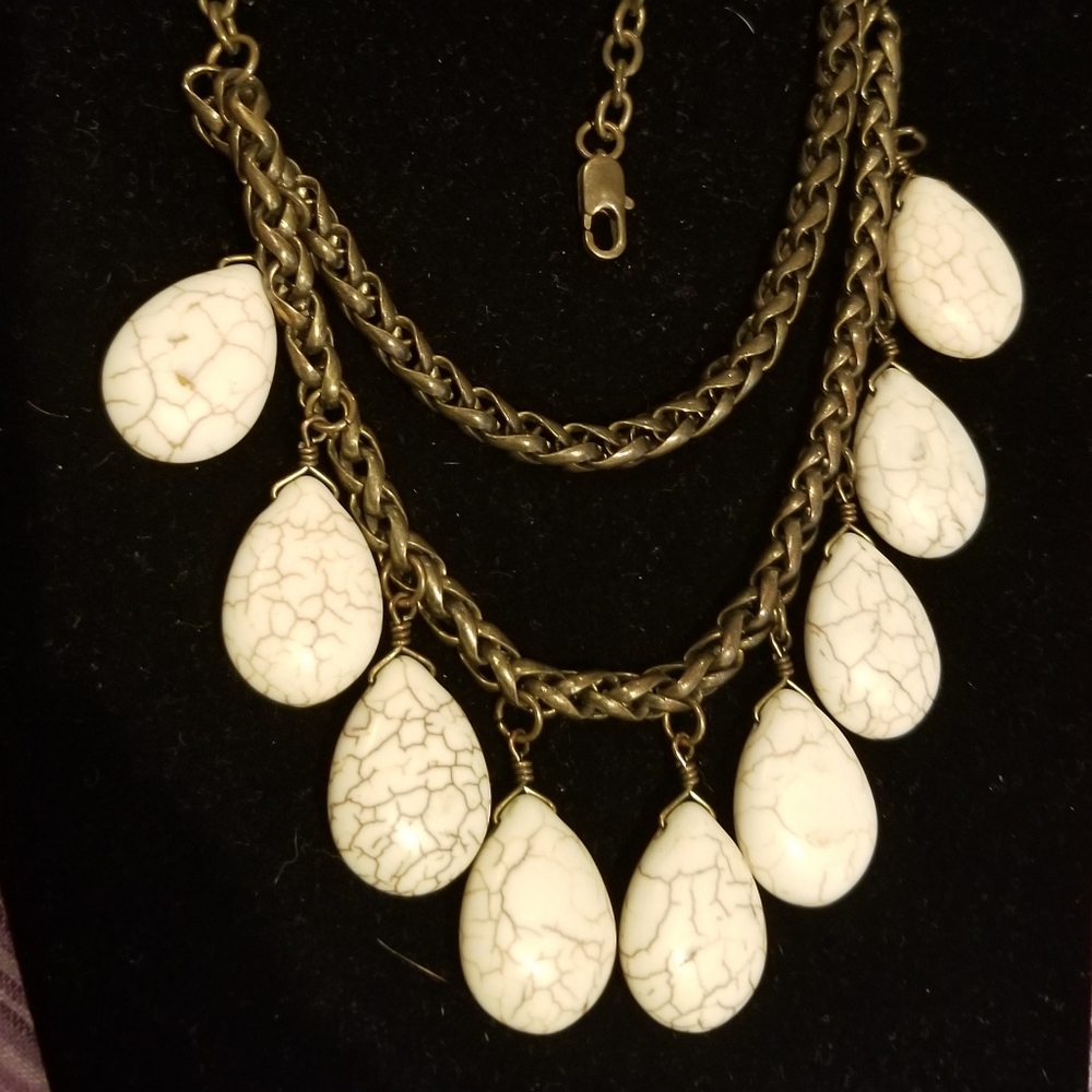 Premier Designs necklace,  cream stones,
